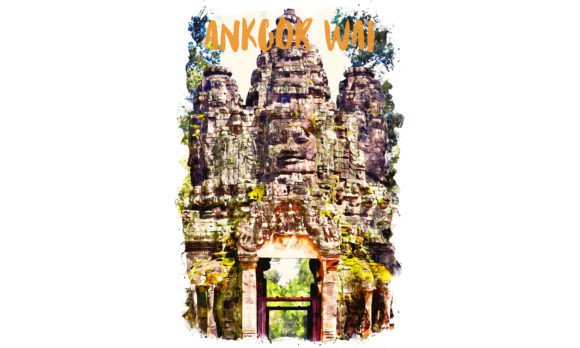 Ankgor Wat Asia Watercolor Illustrations for Digital Sellers