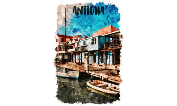 Antigua Caribbean Watercolor Poster Review for Real Embroidery Projects