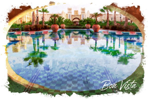 Boa Vista Watercolor Poster: A Fresh Illustration for Modern Branding