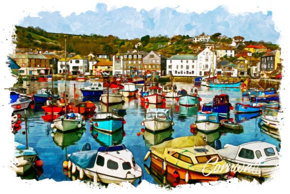 Cornwall Watercolor Poster: A Versatile Illustration for Bloggers and Digital Publishers
