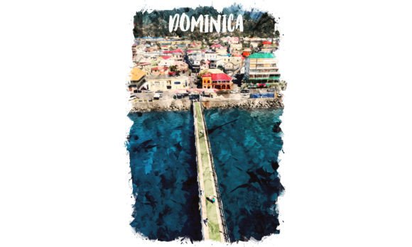 Dominica Caribbean Watercolor Poster: A Lush Illustration for Authentic Local Branding