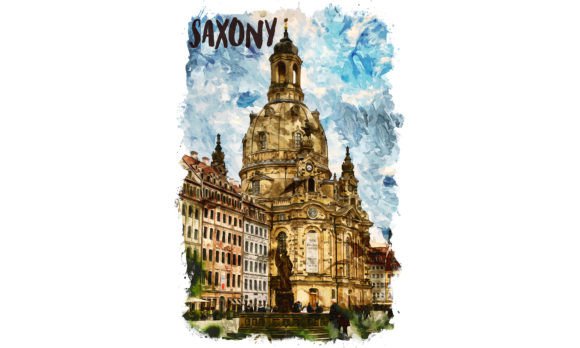 Elegant Touch: Saxony Europe Watercolor Poster for Local Brand Design