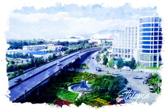Ethiopia Watercolor Poster: A Versatile Illustration for Content Publishers