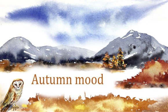 Fall Landscapes Nature Animal Watercolor Illustrations for Crafters & Handmade Sellers