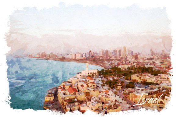 Israel Watercolor Poster: A Fresh Illustration for Modern Branding and Visual Storytelling