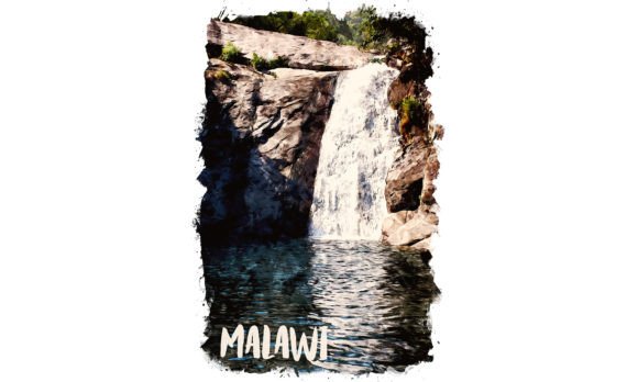 Malawi Africa Watercolor Poster Review for Real Embroidery Use