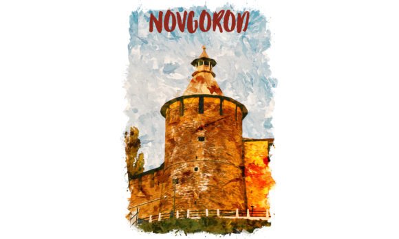 Novgorod Europe Watercolor Poster – A Versatile Illustration for Crafters & Etsy Sellers