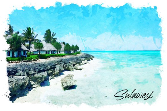 Tanzania Watercolor Poster & Illustrations