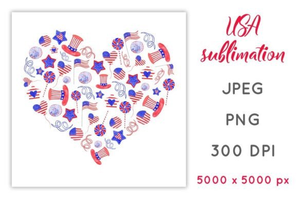 USA Watercolor Heart Illustration: A Fresh Design Asset for Modern Branding