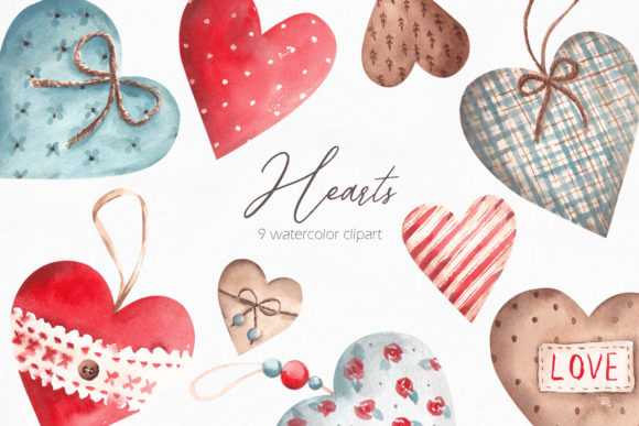 Watercolor Heart Clipart Brings Soft Emotion to Marketing Visuals