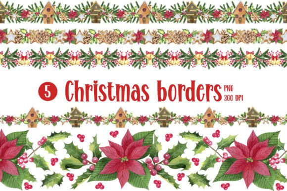 Watercolor Seamless Christmas Borders: Illustrations That Elevate Holiday Content
